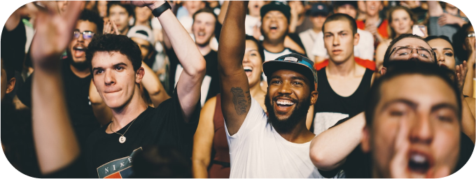 Group of people in a music festival